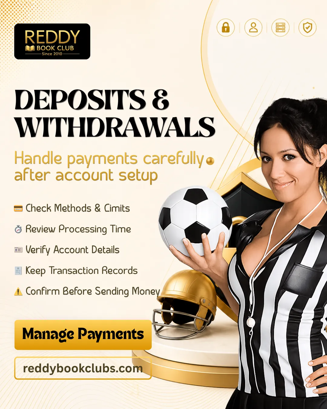Deposits and withdrawals after registration
